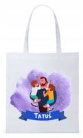 Dla Taty Ojca Tatusia Torba Eco Biała Shopper Z Nadrukiem Ze Zdjęciem