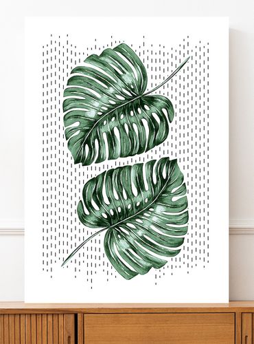 Plakat monstera liście 29,7x42 cm A3 na Arena.pl