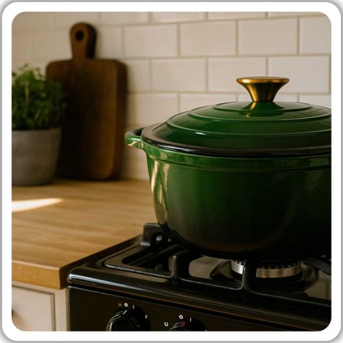 emaliowany garnek żeliwny 24cm 4l hage zielony na Arena.pl