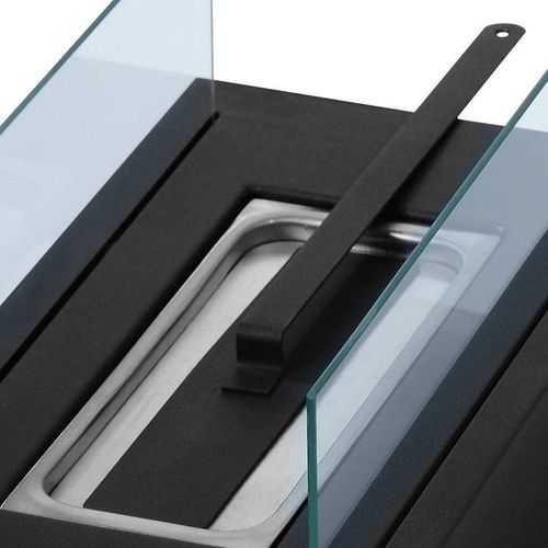 Kominek stołowy ze stali nierdzewnej, czarny, 350 x 182 x 14 na Arena.pl