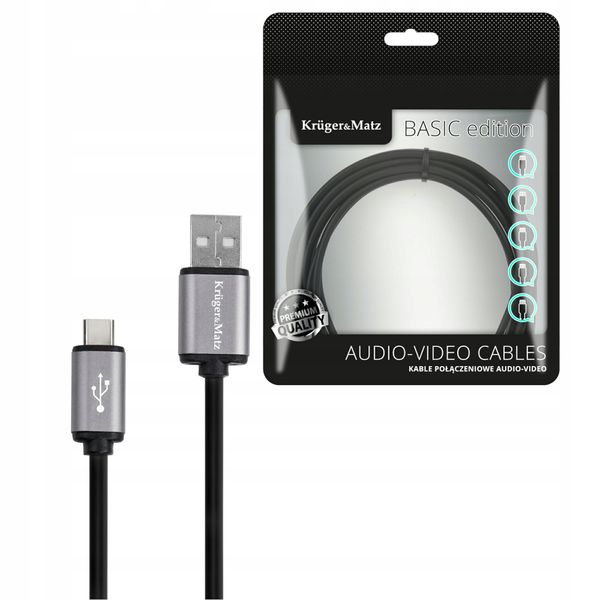 2 x Kabel USB 2.0 Kruger&Matz Basic 180 cm zdjęcie 3