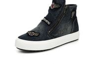 Trampki Damskie -SPORT - NA PLATFORMIE - Jeans