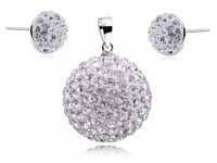 Elegancki srebrny komplet półkulki kulka shamballa Swarovski srebro 925 Z603_8_20