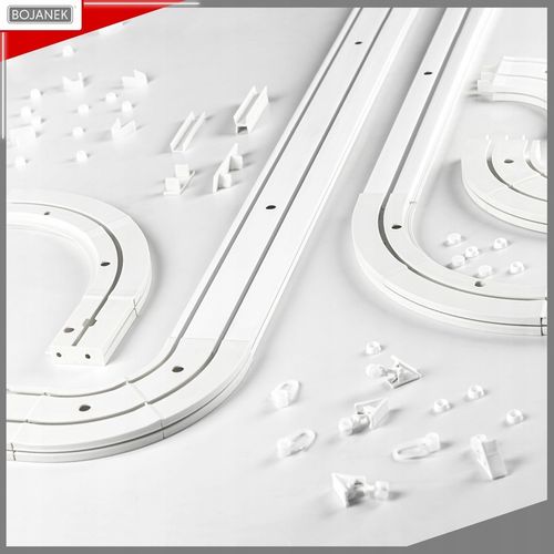 KARNISZ Podwójny z Maskownicą Szyna Sufitowa PCV Biała 300cm z Osłoną na Arena.pl