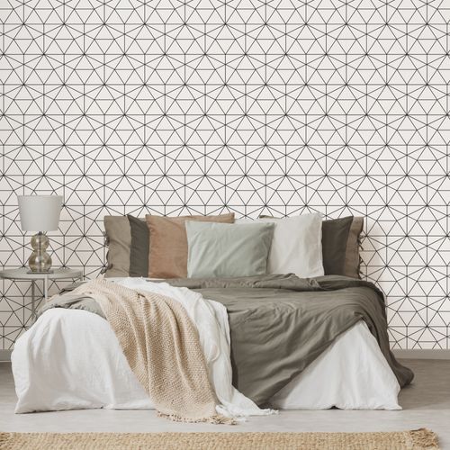 Tapeta Nowoczesny WZÓR Do Sypialni Efekt 3D Linie na Arena.pl