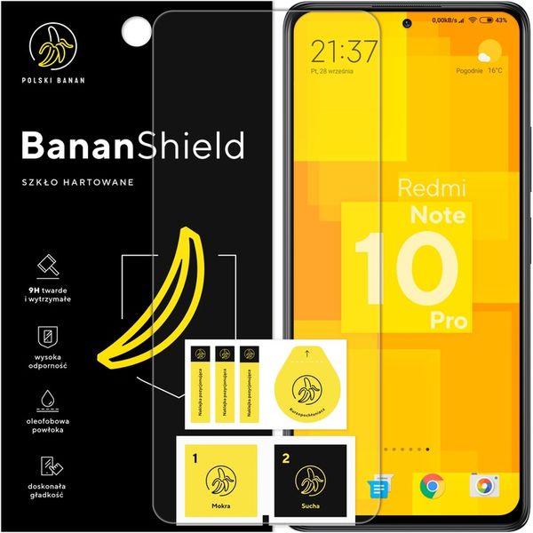 Szkło hartowane 9H BananShield do Xiaomi Redmi Note 10 Pro zdjęcie 1