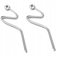 KOLCZYKI SREBRNE WISZĄCE 925 KULKI KULECZKI Przeciągane Przewlekane SREBRO