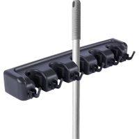 Wieszak Ścienny Uchwyt Mopa Miotłę Narzędzia Czarny Szeregowy Zaciskowy