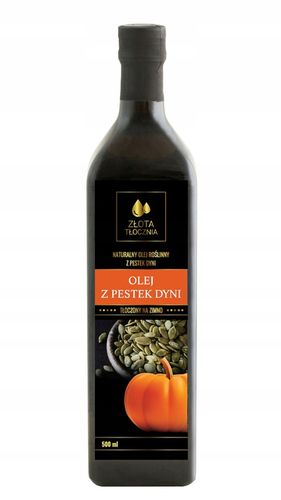 Olej z pestek dyni 500ml zimnotłoczony 100% świeży z polskich pestek na Arena.pl