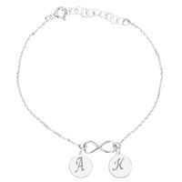 Bransoletka Infinity Nieskończoność Literka Litera Srebro 925