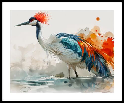 Plakat 50x40cm Żuraw w Akwareli na Arena.pl