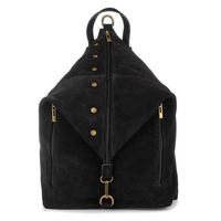 VERA PELLE plecak damski zamszowy elegancki z ćwiekami V409 czarny