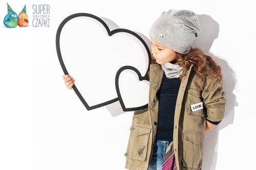 BROEL Tecla komin tuba dla dzieci wiskoza szary-turkus na Arena.pl