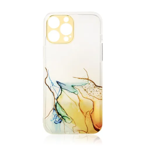 Marble Case etui do iPhone 12 Pro Max żelowy pokrowiec marmur pomarańczowy na Arena.pl
