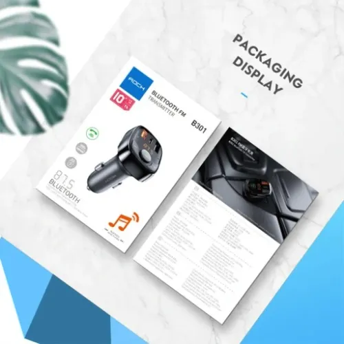 Transmiter SZYBKA Ładowarka ROCK B301 Bluetooth 5.0 FM USB + USB-C QC 4.0 na Arena.pl