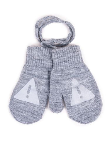 Rękawiczki chłopięce jednopalczaste szare znak drogowy 12 YOCLUB na Arena.pl