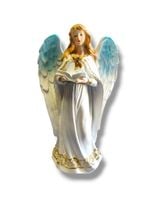 Anioł 30 Cm Figura Włoska Ręcznie Malowana – Biało‑Niebieska Szata