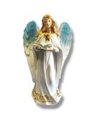 Anioł 30 Cm Figura Włoska Ręcznie Malowana – Biało‑Niebieska Szata