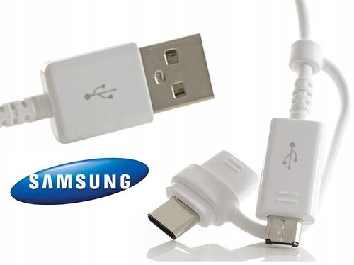 Oryg. Kabel Samsung COMBO Typ C micro USB biały na Arena.pl