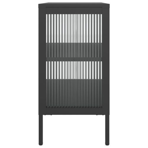 Szafka, czarna, 70x35x70 cm, szkło i stal na Arena.pl