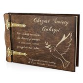 Drewniany ALBUM prezent na CHRZEST roczek GRAWER