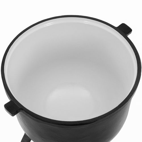 Kociołek garnek żeliwny emaliowany myśliwski z pokrywką nad ognisko 4 l na Arena.pl