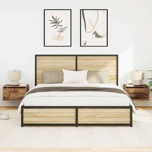 Ścienny stolik nocny with 2 pcs Stare drewno 50 x 36 x 30 cm na Arena.pl