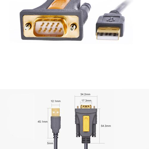 Przejściówka adapter kabel USB-A - DB9 RS-232 1.5m szary na Arena.pl