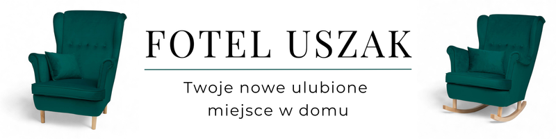 Turkusowy Fotel Bujany Uszak + Nogi + Poduszka