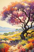 Plakat 67,5x100cm Kolorowy Zmierzch nad Doliną