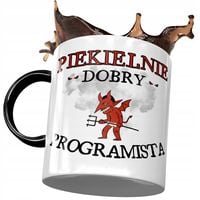 Kubek Czarny Programisty Piekielnie Dobry Prezent Z Nadrukiem Ze Zdjęciem