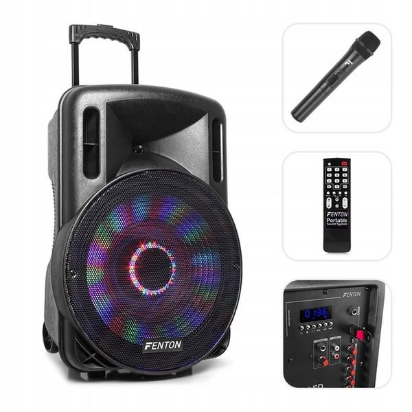 Kolumna aktywna 15'' 800W UHF BT bateria+ mikrofon/ imprezy konferencje zdjęcie 1