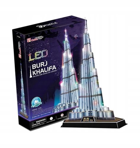 CUBIC FUN PUZZLE 3D LED BURJ KHALIFA 136 ELEMENTÓW - L133H na Arena.pl
