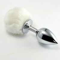 pompon metal plug large white