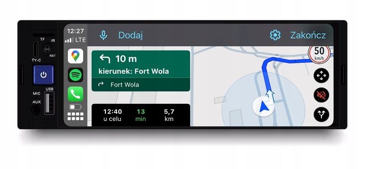 RADIO NAWIGACJA 1DIN CARPLAY ANDROID AUTO MAPY BLUETOOTH AUX zdjęcie 8