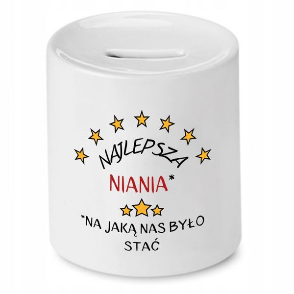 Dla Niani Opiekunki Prezent Skarbonka Najlepsza Z Nadrukiem Ze Zdjęciem zdjęcie 1