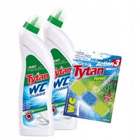 Tytan 2x Zielony płyn do mycia WC+kostka Action3