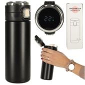 Kubek termiczny z ustnikiem termos LED 420ml czarny