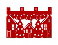 M7 Zazdrostka kuchenna firana ŚWIĄTECZNA Domki zima Boże Narodzenie 60x40