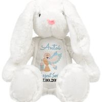 Miś Przytulanka Maskotka Króliczek Prezent Na Chrzest Święty IMIĘ DATA