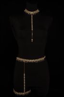 pozłacany naszyjnik z kryształkami (c22/vip/46au)