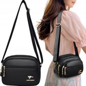 Torebka Damska Listonoszka Skórzana Ramię Kuferek Kopertówka Kangurek