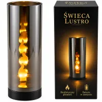 Świeca tuba ator 3d lustro 15x6cm znicz nagrobny led realistyczny płomień