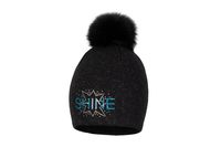 BROEL NIMFA czapka dla dziewczynki czarny-turkus 48-50