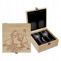 PERSONALIZOWANY Zestaw dwóch kieliszków do wina i korkociągu prezent