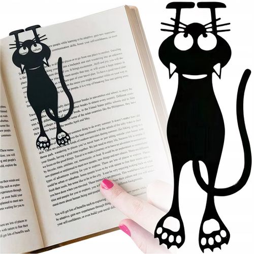 Zakładka Do Książki Unikalna Kotek Zabawna Czarny Kot Urocza Prezent na Arena.pl