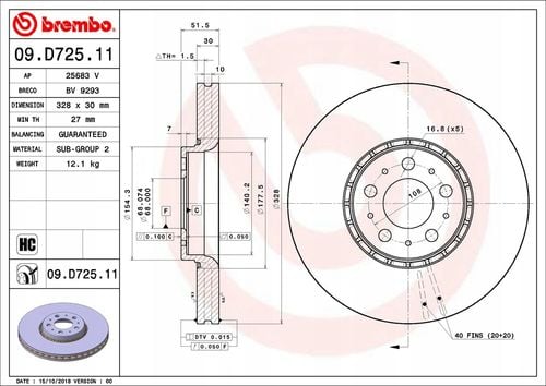 TARCZA HAM PRZOD 328X30 V BREMBO na Arena.pl