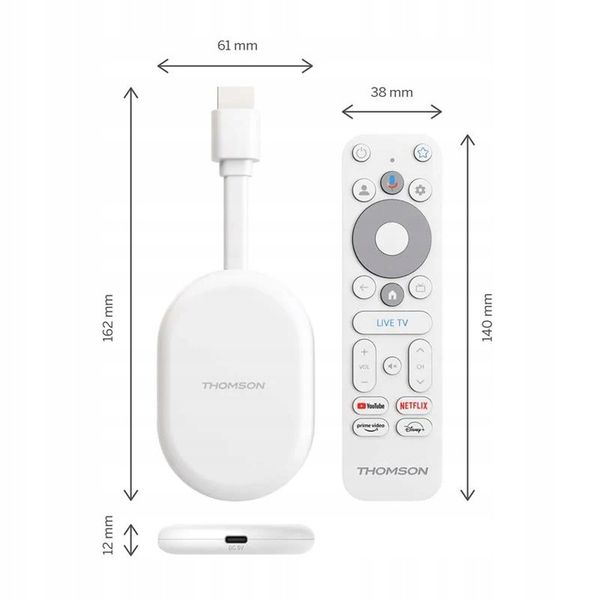 TV Stick THOMSON Cast 150 SMART TV 4K Google TV ANDROID Box Chromecast zdjęcie 14