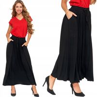 Moraj Długa Rozkloszowana Spódnica maxi z Kieszeniami 3500-001 Czarna XL