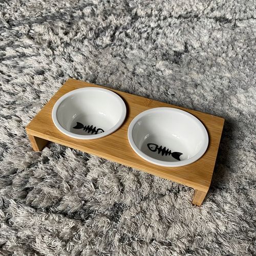 MISKA DLA KOTA PSA PODWÓJNA DREWNIANA METALOWA na Arena.pl